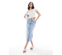 Levi's - Gonna midi a vita alta azzurra con spacco sul retro-Blu W26