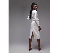 Levi's - Gonna midi a vita alta bianca con spacco sul retro-Bianco W24