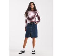 Levi's - Gonna midi in denim lavaggio scuro vintage a vita bassa-Blu W26