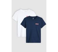 Levi's - Confezione da 2 t-shirt blu navy e bianca con etichetta con logo-Multicolore M