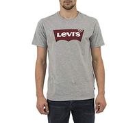 LEVI'S ® Maglietta 'Graphic Set In Neck' grigio sfumato / rosso ciliegia / bianco, Taglia XXL