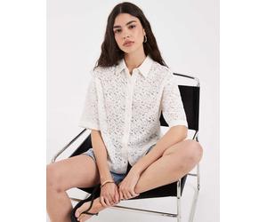 Levi's - Harlie - Camicia bianca a maniche corte in pizzo-Bianco XS