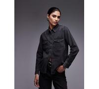 Levi's - Iconic - Camicia di jeans stile western nero slavato con borchie XS