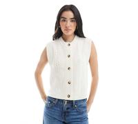 Levi's - Ines - Maglione senza maniche lavorato a trecce bianco in misto lana L