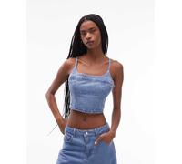 Levi's - Jadine - Canottiera in denim blu a corsetto con decorazioni M