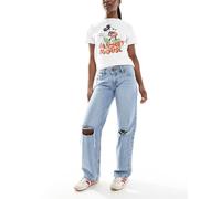 Levi's - Jeans ampi blu chiaro con vita super bassa e strappi W30 L32