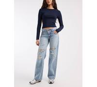 Levi's - Jeans ampi blu chiaro con vita super bassa e strappi W31 L32