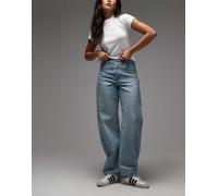 Levi's - Jeans dad fit bombati ampi blu medio decorati W30 L30