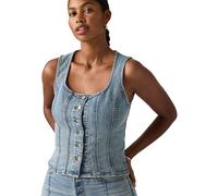 Levi's - Top di jeans modellante bianco con scollo squadrato M