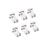 Levi's Kids Lhn Box Tab Mid Cut 6Pk Calzetteria, White, 7 Unisex-Bambini