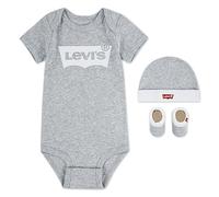 Levi's Kids Baby Boys Classic Batwing Infant Hat Bodysuit Bootie Set 3pc Baby and Toddler Baby Set