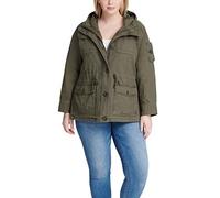 Levi's Giacca da Campo in Cotone Cappuccio e Quattro Tasche Tenere Si Prega di Jaqueta De Algodão Com Capuz E Quatro Bolsos, 300 cm Vento, Verde Militare, Large Donna