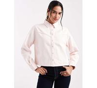 Levi's - Logan - Camicia giacca squadrata in denim rosa L
