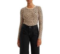 Levi's Long-Sleeve Baby Tee, Donna, New Stella Leopard Almond Buff, M