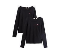 Levi's 2 Pack Two Pack Tee MIN T-Shirt, A0787 LS-Confezione da 2 bustine di tè minerali, Colore Nero e Nero Minerale, XS (Pacco da 2) Donna