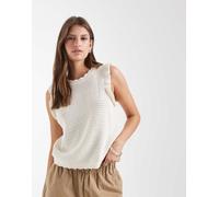 Levi's - Lulu - Top senza maniche bianco in maglia con maniche con volant S