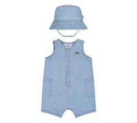 Levi's LVB DENIM ROMPER & BUCKET HAT 6EK229, Abiti coordinati Bimbo 0-24, SUMMER WIND, 9 Months