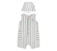 Levi's LVB STRIPE ROMPER & BUCKET HAT 6EK230, Abiti coordinati Bimbo 0-24, Bright White, 36 Months