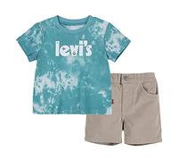 Levi's Lvb Tie Dye Logo Tee & Short Set Bimbo, Blu Bretagna, 9 Mesi