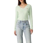 Levi's Maglietta da Donna Essential HM LS Vneck, Verde, M