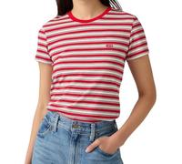 Levi's Maglietta da Donna The Perfect Tee con Logo a Righe, Pisces Stripe True Red, M