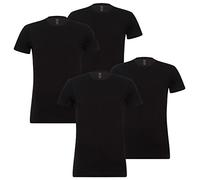 Levi's - Maglietta da uomo con scollo rotondo, in cotone elasticizzato, articolo 905055001, confezione da 4, 884 - Jet Black, M
