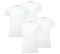 Levi's - Maglietta da uomo con scollo rotondo, in cotone elasticizzato, articolo 905055001, confezione da 4, 300 - Bianco, XL