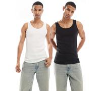 Levi's Uomo Canotta Confezione da 2 a Costine, Slim Fit, Multicolore (Two Pack Mineral Bla), XS