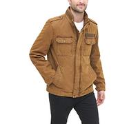 Levi's Men's Washed Cotton Two Pocket Military Jacket, Workers Brown, Medium