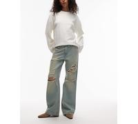 Levi's - Middy Loose Boot - Jeans bootcut taglio ampio con strappi lavaggio vintage chiaro-Blu W32 L31