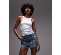 Levi's - Minigonna di jeans blu scuro a vita molto bassa W31