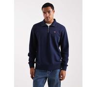 Levi's - Original - Felpa blu navy con zip corta e logo batwing S