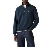 Levi's - Original - Felpa blu navy con zip corta e logo batwing XL