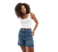 Levi's Donna High Rise Baggy Shorts aus Leinen Denim Stop Flaxing Short Blue 31