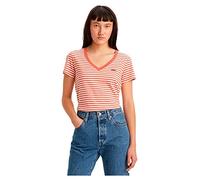 Levi's Perfect V-neck, T-shirt Donna, Plain Jane Stripe Burnt Sienna, XXS