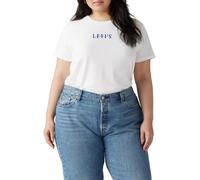 Levi's PL Perfect Tee PL Serif EMB Bright White, T-Shirt, Donna, XL Plus