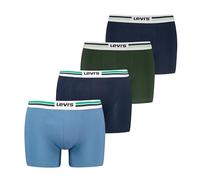 Levi's Placed Sporswear Logo Boxer Slip, Blue/Green, S (Pacco da 4) Uomo