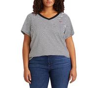 Levi's Plus Size V-neck Tee, T-shirt Donna, Raita Stripe Caviar, 2XL