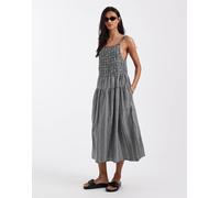 Levi's - Prendisole corto arricciato nero a quadri S