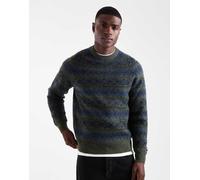 Levi's - Presidio - Maglione verde scuro con maniche raglan e motivo Fair Isle S