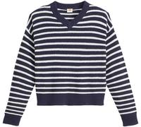 Levi's Donna Reese Pullover mit V-Ausschnitt Parisienne Stripe Peacoat Cotton Blue M