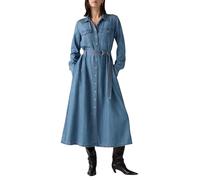 Levi's® - QUINCEY LS MAXI DRESS MED INDIGO - FLAT FINISH Blu - Abbigliamento M Blu