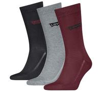 Levi's Regular Cut Batwing Logo Classic Sock, Rosso/Grigio/Nero, 43-46 (Pacco da 3) Unisex-Adulto