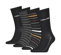 Levi's Regular Cut Stripe Giftbox Classic Sock, Nero (Black Combo), 43-46 (Pacco da 4) Unisex-Adulto