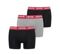 Levi's Repeat Logo Boxer Briefs, Black/Grey Combo, S (Pacco da 3) Uomo