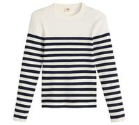 Levi's Rib Crew - Felpa Adrienne Stripe Egret S, Adrienne Stripe Egre, XS