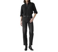 Levi's - RIBCAGE STRAIGHT ANKLE MED INDIGO - WORN IN Nero - Abbigliamento 25 X 29 Nero