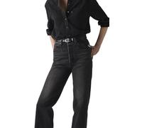 Levi's - RIBCAGE STRAIGHT ANKLE MED INDIGO - WORN IN Nero - Abbigliamento 29 X 29 Nero
