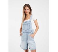 Levi's - Salopette corta blu chiaro in denim stile vintage L