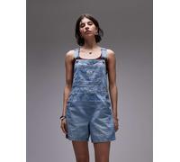 Levi's - Salopette corta multitasche in denim lavaggio chiaro-Blu navy M